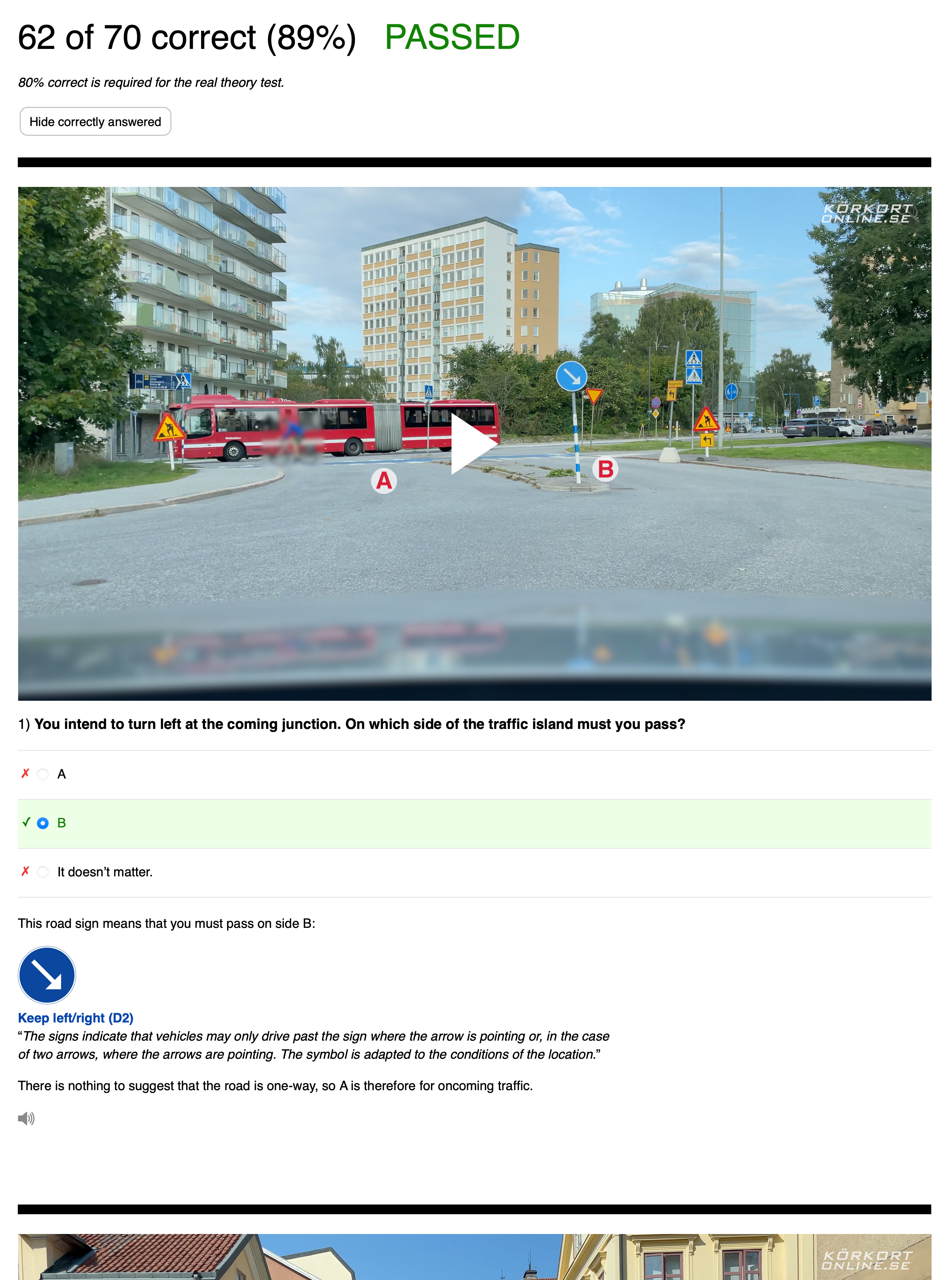 Review your driving licence theory test at Körkortonline.se.